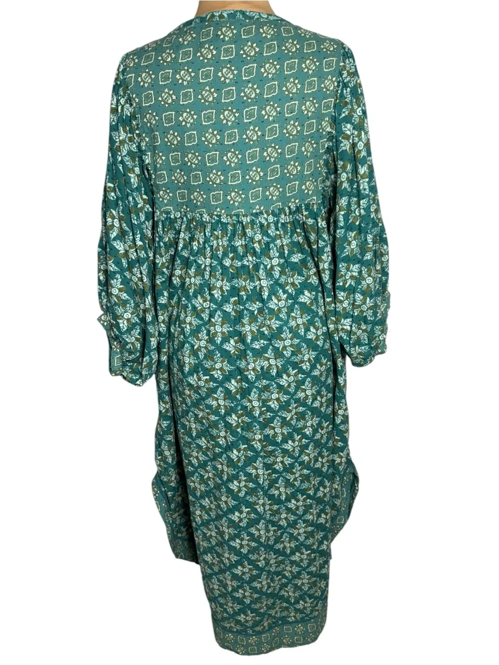 Free People Hazy Maisy Floral Maxi Dress Forest Combo Small Boho Prairie Cottage